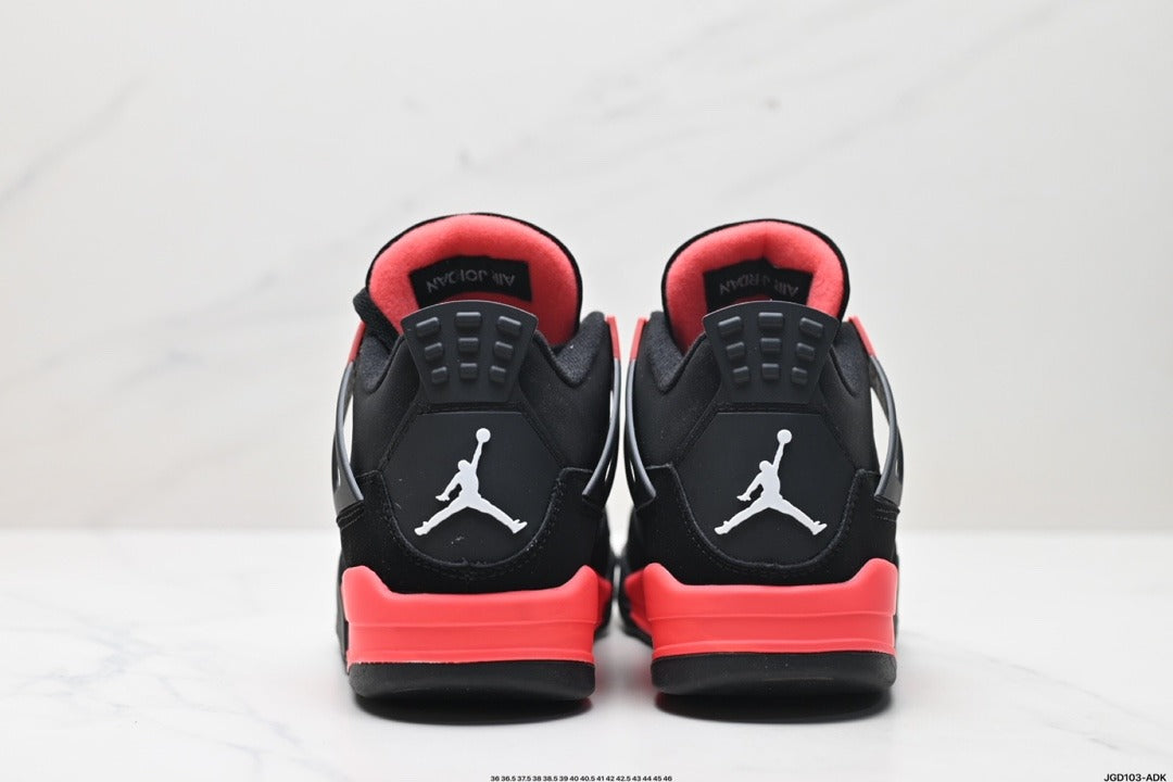 Nike Air Jordan 4 Retro Mid-Top Sneakers – Black & Red