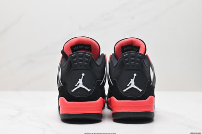 Nike Air Jordan 4 Retro Mid-Top Sneakers – Black & Red