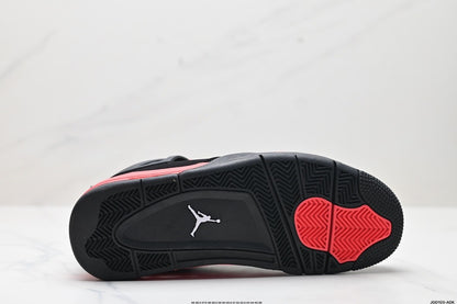 Nike Air Jordan 4 Retro Mid-Top Sneakers – Black & Red