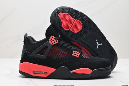 Nike Air Jordan 4 Retro Mid-Top Sneakers – Black & Red