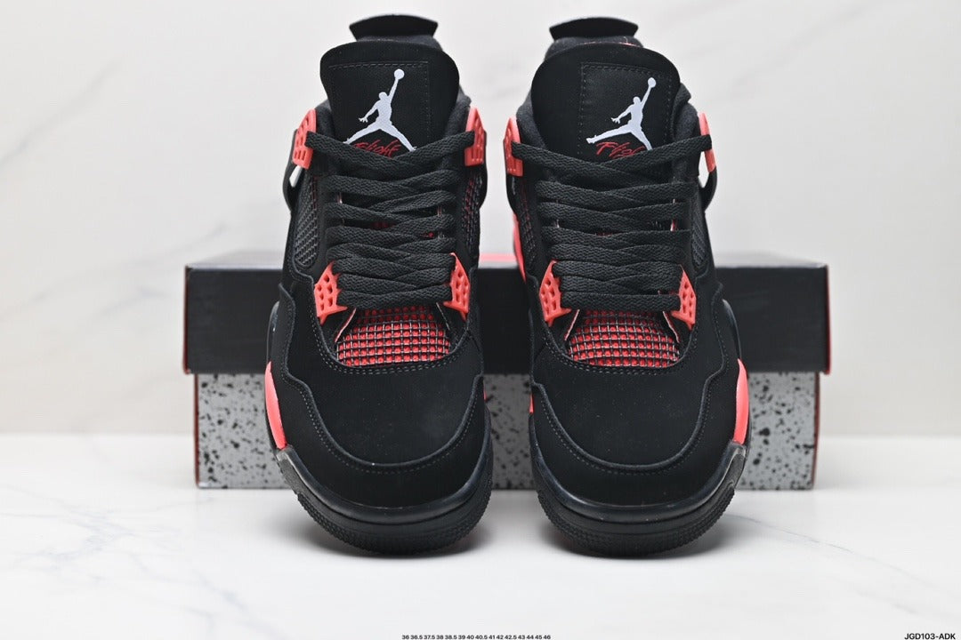 Nike Air Jordan 4 Retro Mid-Top Sneakers – Black & Red