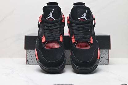 Nike Air Jordan 4 Retro Mid-Top Sneakers – Black & Red