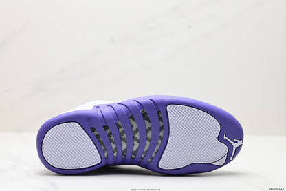 Nike Air Jordan 12 Retro High-Top Sneakers – White & Purple