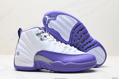 Nike Air Jordan 12 Retro High-Top Sneakers – White & Purple