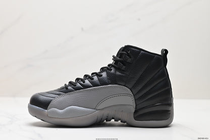 Nike Air Jordan 12 Retro High-Top Sneakers – Black & Gray