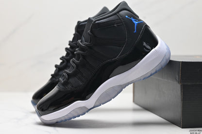 Nike Air Jordan 11 Retro High-Top Sneakers – Black, White & Blue