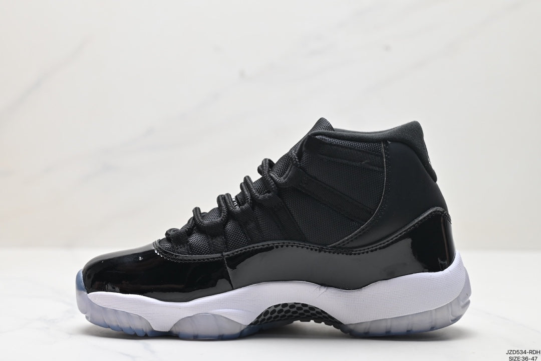 Nike Air Jordan 11 Retro High-Top Sneakers – Black, White & Blue