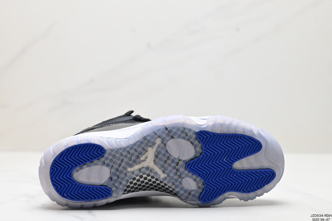 Nike Air Jordan 11 Retro High-Top Sneakers – Black, White & Blue
