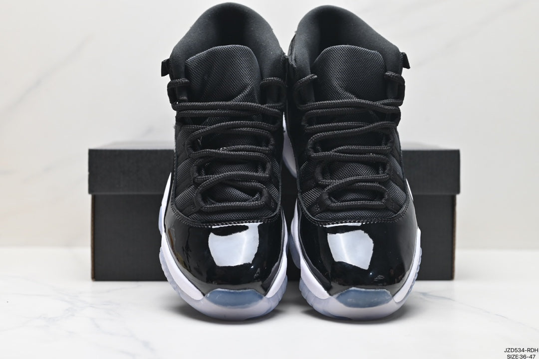 Nike Air Jordan 11 Retro High-Top Sneakers – Black, White & Blue