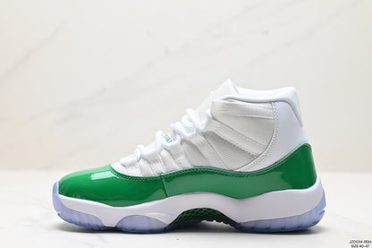 Nike Air Jordan 11 Retro High-Top Sneakers – White & Green