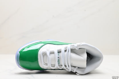 Nike Air Jordan 11 Retro High-Top Sneakers – White & Green