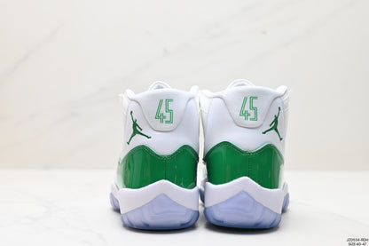 Nike Air Jordan 11 Retro High-Top Sneakers – White & Green