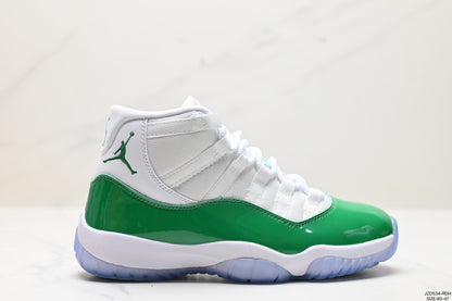 Nike Air Jordan 11 Retro High-Top Sneakers – White & Green