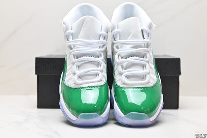 Nike Air Jordan 11 Retro High-Top Sneakers – White & Green