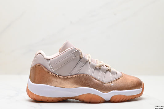 Nike Air Jordan 11 Retro Low Sneakers – Beige & Metallic Gold