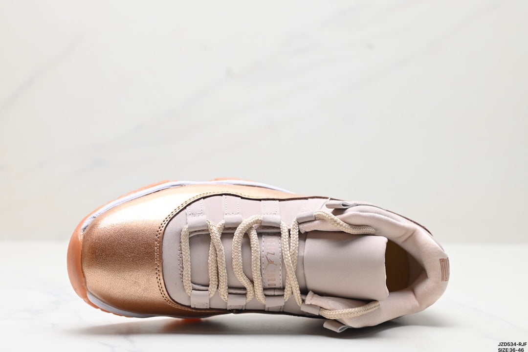 Nike Air Jordan 11 Retro Low Sneakers – Beige & Metallic Gold