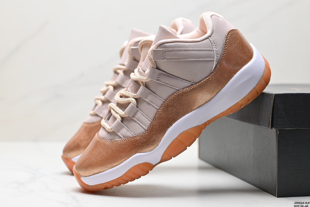 Nike Air Jordan 11 Retro Low Sneakers – Beige & Metallic Gold
