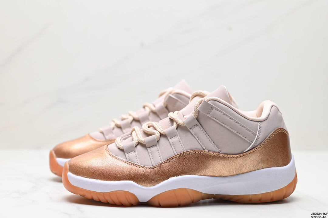 Nike Air Jordan 11 Retro Low Sneakers – Beige & Metallic Gold