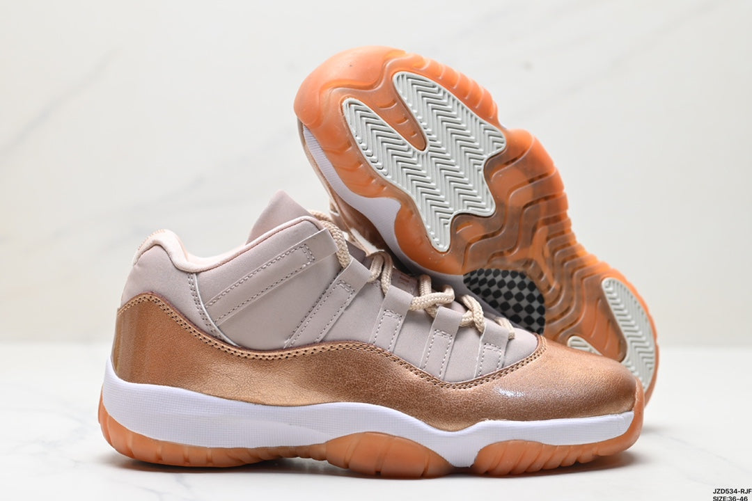 Nike Air Jordan 11 Retro Low Sneakers – Beige & Metallic Gold