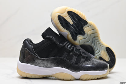 Nike Air Jordan 11 Retro Low Sneakers – Black & White with Cream Outsole