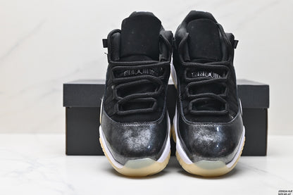 Nike Air Jordan 11 Retro Low Sneakers – Black & White with Cream Outsole