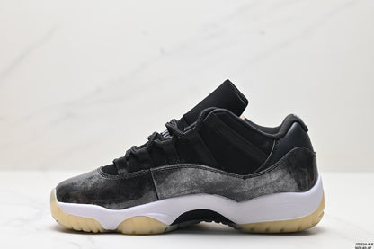 Nike Air Jordan 11 Retro Low Sneakers – Black & White with Cream Outsole