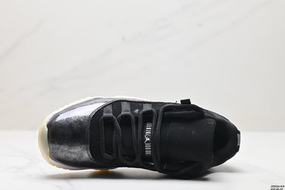 Nike Air Jordan 11 Retro Low Sneakers – Black & White with Cream Outsole