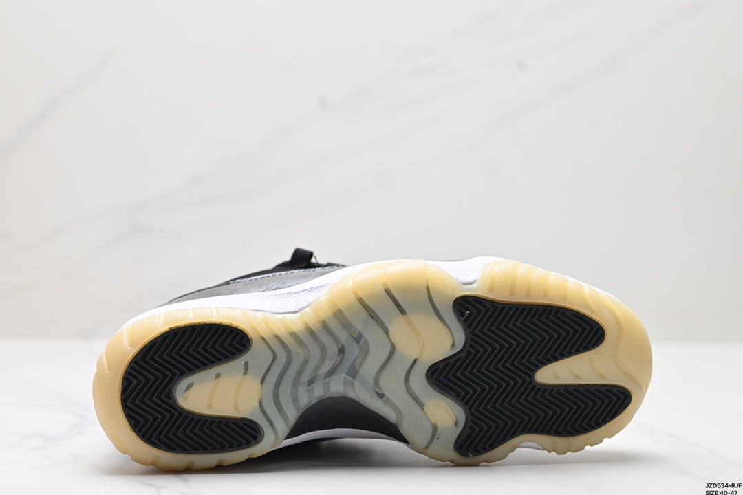 Nike Air Jordan 11 Retro Low Sneakers – Black & White with Cream Outsole