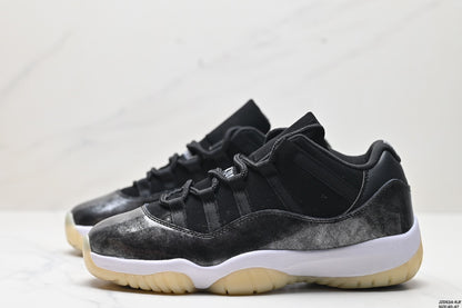Nike Air Jordan 11 Retro Low Sneakers – Black & White with Cream Outsole