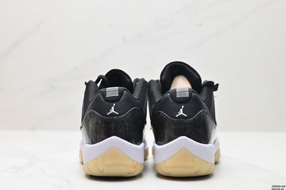 Nike Air Jordan 11 Retro Low Sneakers – Black & White with Cream Outsole