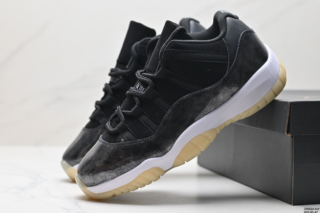 Nike Air Jordan 11 Retro Low Sneakers – Black & White with Cream Outsole