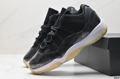Nike Air Jordan 11 Retro Low Sneakers – Black & White with Cream Outsole