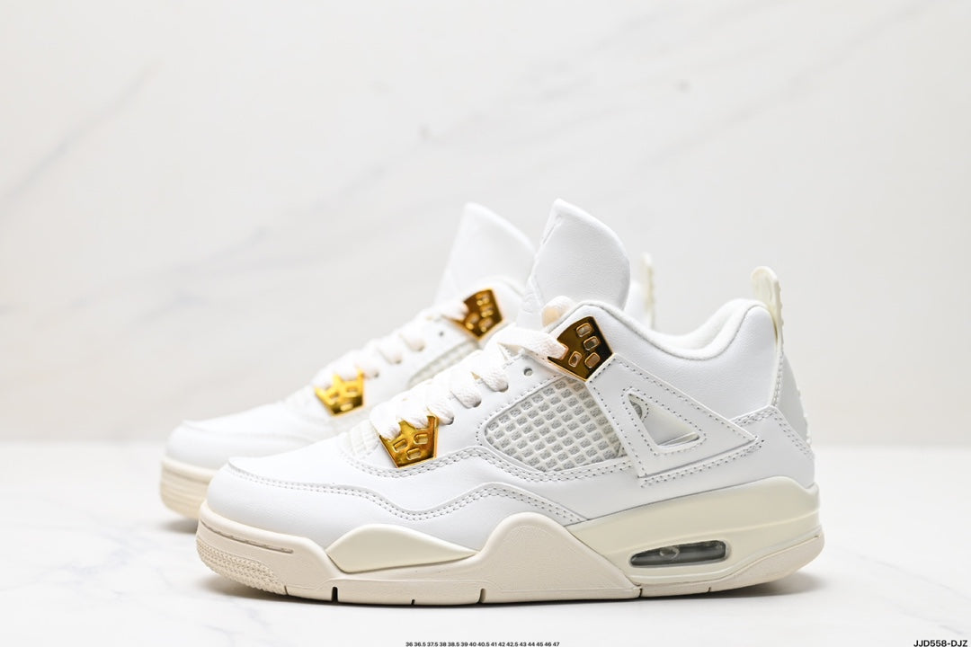 Nike Air Jordan 4 Retro White & Gold – Sail & Metallic Gold
