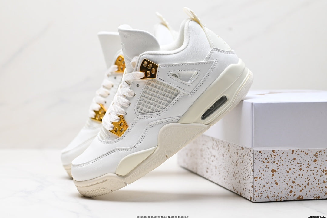 Nike Air Jordan 4 Retro White & Gold – Sail & Metallic Gold