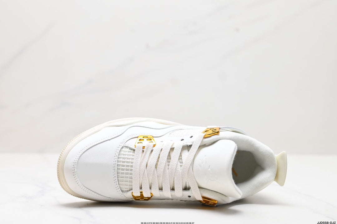 Nike Air Jordan 4 Retro White & Gold – Sail & Metallic Gold