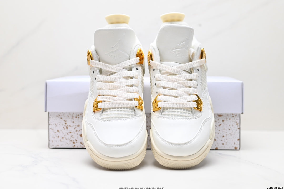 Nike Air Jordan 4 Retro White & Gold – Sail & Metallic Gold