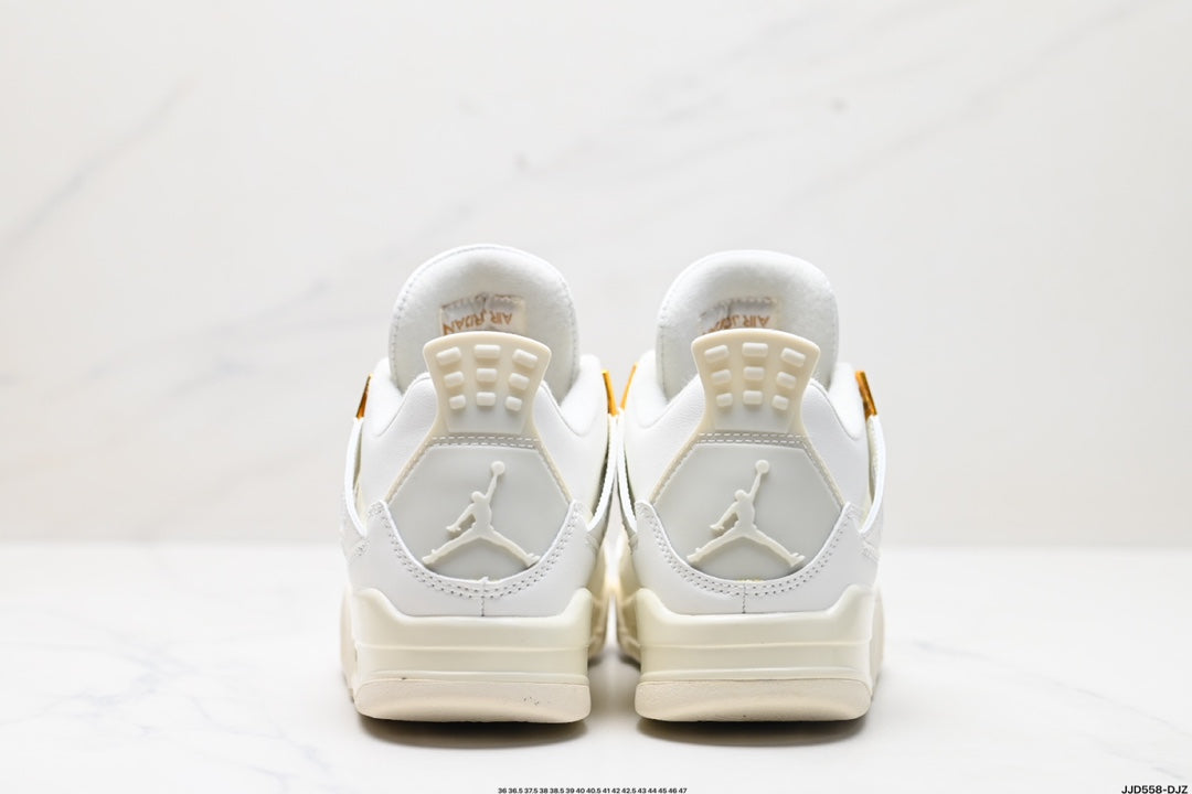 Nike Air Jordan 4 Retro White & Gold – Sail & Metallic Gold