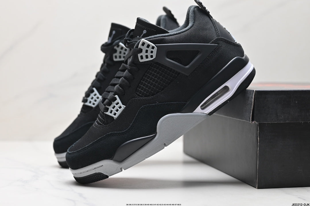 Nike Air Jordan 4 Retro SE Black Canvas – Black & Grey