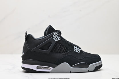 Nike Air Jordan 4 Retro SE Black Canvas side view with black upper and grey and white accents