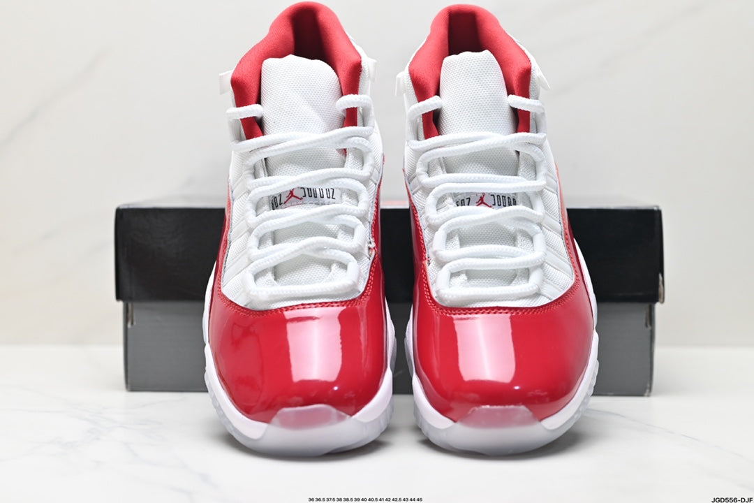 Nike Air Jordan 11 Retro High-Top Sneakers – White & Red