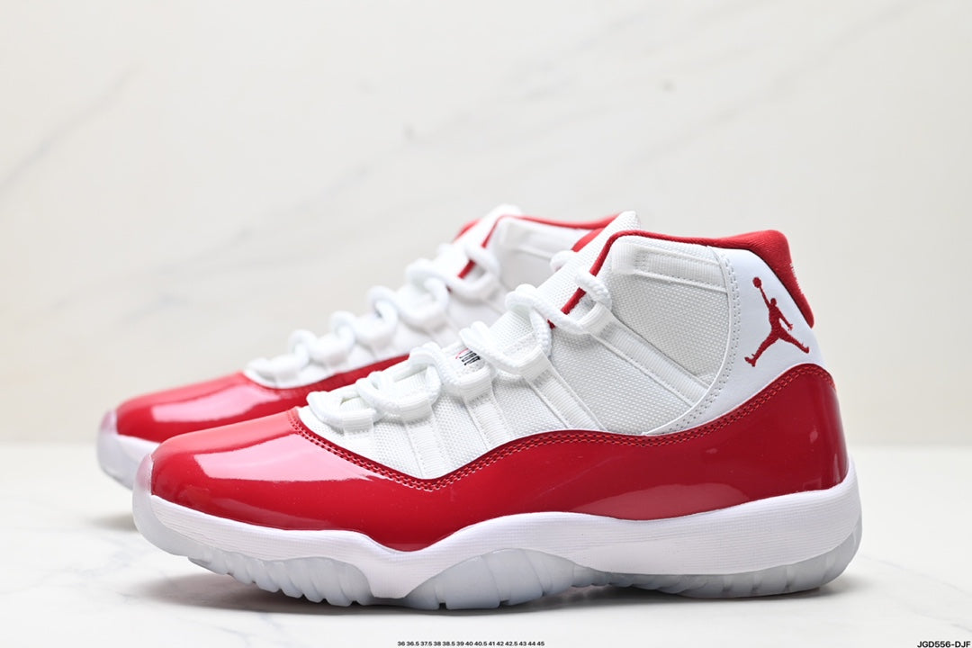 Nike Air Jordan 11 Retro High-Top Sneakers – White & Red