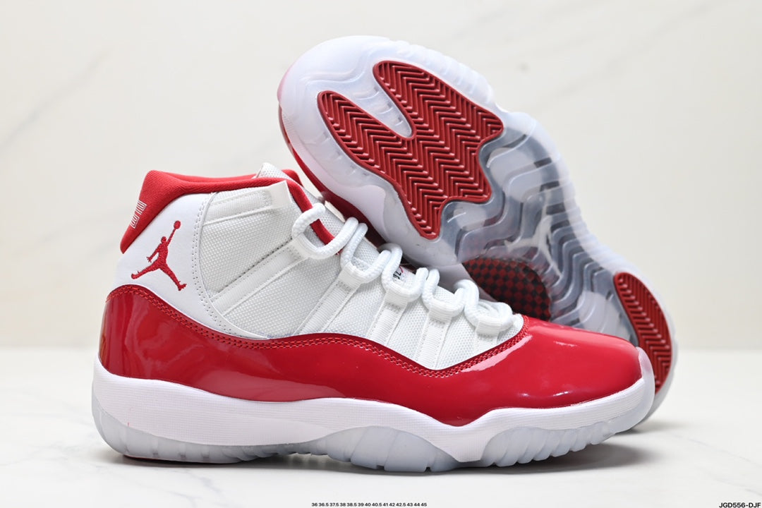 Nike Air Jordan 11 Retro High-Top Sneakers – White & Red