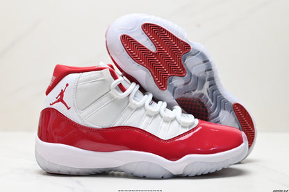 Nike Air Jordan 11 Retro High-Top Sneakers – White & Red