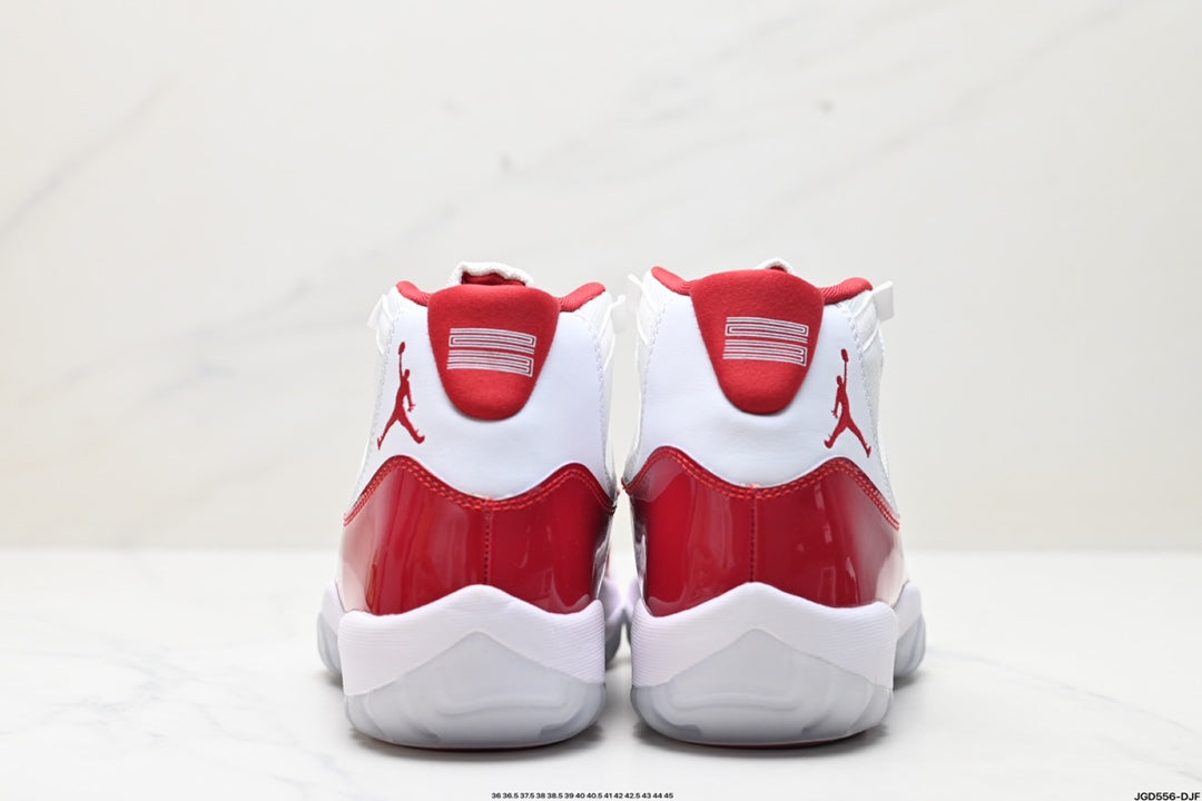Nike Air Jordan 11 Retro High-Top Sneakers – White & Red
