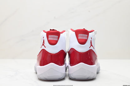 Nike Air Jordan 11 Retro High-Top Sneakers – White & Red