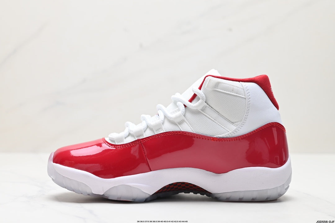 Nike Air Jordan 11 Retro High-Top Sneakers – White & Red