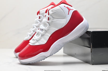 Nike Air Jordan 11 Retro High-Top Sneakers – White & Red