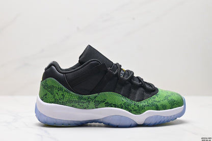 Nike Air Jordan 11 Retro Low Sneakers – Black & Green Pattern