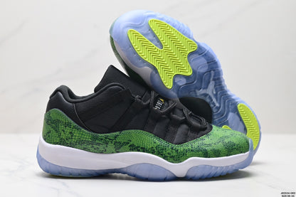 Nike Air Jordan 11 Retro Low Sneakers – Black & Green Pattern