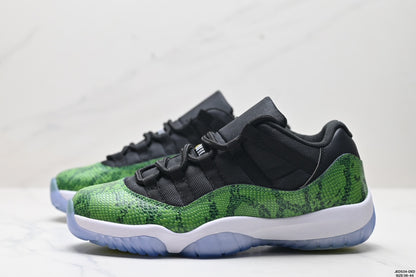 Nike Air Jordan 11 Retro Low Sneakers – Black & Green Pattern
